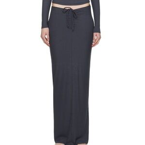 SKIMS Gray soft lounge ruched maxi skirt
